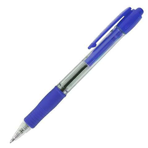 Ручка шариковая автоматическая PILOT SUPERGRIP BPGP-10R-F-L, резиновый упор, 0.22/0.7мм, синяя
