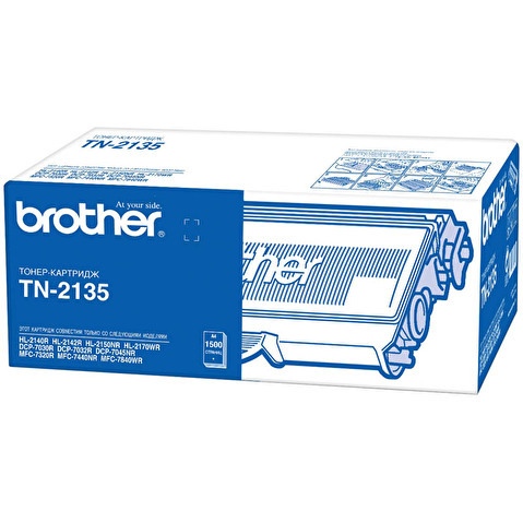 Тонер-картридж BROTHER TN-2135 для HL2140/2150N/2170W/2142 DCP7030/7032/7045N MFC73207440N/7840W, 1500стр, Black