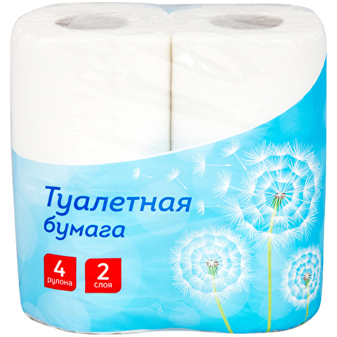 Бумага туалетная OfficeClean, 2-слойная,   4рул/уп, тиснение, белая