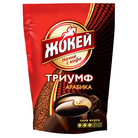 Кофе растворимый ЖОКЕЙ Триумф, сублимированный, пакет, 450г