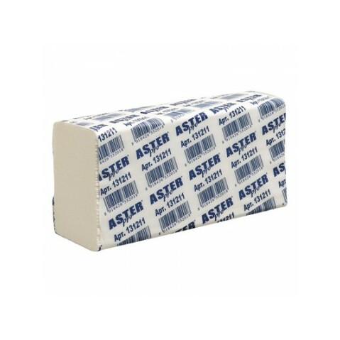 Полотенце бумажное листовое ASTER Pro Z-сложение, 2-слойное, 150л/уп, белое с тиснением, 25шт/уп (131211)