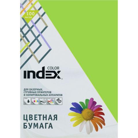 Бумага цветная INDEX COLOR intensive  A4   80/100, салатовая (66)