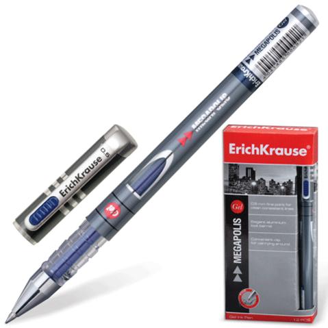 Ручка гелевая ERICH KRAUSE Megapolis gel, 0.5мм, корпус серый, синяя