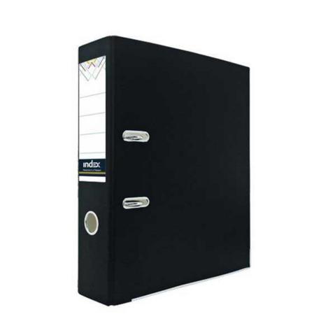 Папка-регистратор INDEX  картон ламинированный,  А4, 80мм, черная