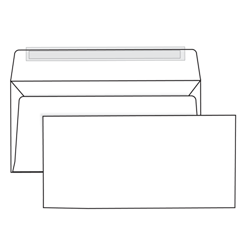 Конверт Е65 110х220мм, 80г/м2, отрывная полоса, серая запечатка, 1000шт/уп