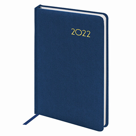 Ежедневник датированный BRAUBERG Select, 2022г, А5, балакрон, темно-синий