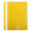 Папка скоросшиватель с прозрачным верхним листом, с карманом на лицевой стороне, желтая