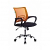 Кресло офисное БЮРОКРАТ CH-695N/SL, крестовина хром, спинка сетка оранжевая, сиденье ткань черная (TW-38-3/TW-11)