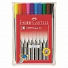 Набор капиллярных ручек Faber-Castell Grip Finepen, 0.4мм, корпус трехгранный, 10цв, в футляре