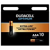 Батарейка DURACELL AAA/LR03, 1.5V, Optimum, алкалиновая,  10шт/уп