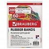 Резинки для банкнот BRAUBERG, D=60мм, каучук, 200г, цветные