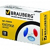 Кнопки BRAUBERG/Офисмаг цветные, 50шт/уп, в картонной коробке