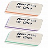 Ластик BRAUBERG Ultra, 50х14х8мм, прямоугольный, натуральный каучук, белый с цветной полосой