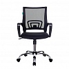 Кресло офисное БЮРОКРАТ CH-695N/SL, крестовина хром, спинка сетка черная, сиденье ткань черная (TW-01/TW-11)