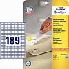 Этикетки самоклеящиеся AVERY-ZWECKFORM L4731REV-25, 25.4х10мм, 189шт на листе А4, удаляемые, 25+5л/уп