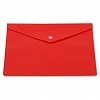 Папка-конверт на кнопке  А4, пластик, 0.18мм, непрозрачный, однотонный, красная
