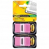 Закладки 3M Post-it Professional 680-BP2, 25.4х43.2мм, клейкие, пластик, 100л, розовые