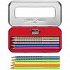 Набор цветных карандашей Faber-Castell Jumbo Grip Neon+Metallic, 10цв, неон/металлик, корпус трехгранный утолщенный, в картонной коробке