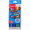 Набор цветных карандашей MAPED, 24цв, 12шт, корпус трехгранный, двусторонние