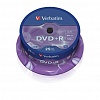 Записываемый DVD-диск в боксе DVD+R VERBATIM 4.7ГБ, 16x,  25шт/уп, (43500)