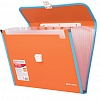 Папка-портфель на 13 отделений BRAUBERG JOY, А4, 330х245х35 мм, пластик,  с окантовкой, оранжевая
