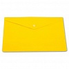 Папка-конверт на кнопке  А5, пластик, 0.18мм, непрозрачный, однотонный, желтая