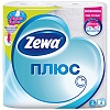 Бумага туалетная ZEWA Плюс, 2-слойная, 4рул/уп, белая (144051)