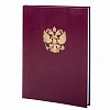 Книга учета BRAUBERG А4,  96л, обложка бумвинил, герб, офсет, клетка, бордовая