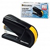 Степлер BRAUBERG Easy Press, №24/6, 26/6, до 25л, энергосберегающий, глубина захвата до 55мм, черный/оранжевый