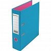Папка-регистратор Lamark ПВХ двусторонний,  А4,  75мм, с металлическим уголком, голубой/розовый