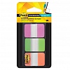 Закладки 3M Post-it Professional 686-PGO, 25х38мм, клейкие, пластик, усиленные, 3 неон.цвета по 22л