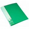 Зеленая папка с зажимом А4, пластик 0.7мм, карман