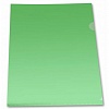 Папка-уголок  А4, пластик, 0.10мм, прозрачная зеленая