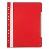 Папка скоросшиватель А4, с прозрачным верхним листом и перфорацией, красная