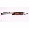 Шариковая ручка Verdie Crown, корпус хромированный металл, коричневый акрил, футляр дерево