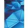 Тетрадь А4   80л, Lamark, обложка металлизированный картон, гребень, клетка, Geometry
