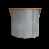 Стойка ресепшен угловая RIVA 950х950х1150мм, радиусный элемент - ролета, Груша Ароза