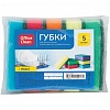 Губка для посуды OfficeClean, 90х65х27мм, поролон с абразивным слоем, 5шт/уп