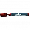 Маркер перманентный INDEX 555, круглый наконечник, 1-4мм, красный