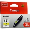 Картридж CANON CLI-451Y XL для MG5440/6340, iP7240, 680стр, Yellow (6475B001)