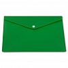 Папка-конверт на кнопке  А5, пластик, 0.18мм, непрозрачный, однотонный, зеленая