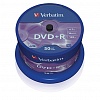 Записываемый DVD-диск в боксе DVD+R VERBATIM 4.7ГБ, 16x, 50шт/уп (43550)