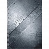 Тетрадь А4   80л, Lamark, обложка металлизированный картон, гребень, клетка, Steel