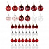Шары елочные ЗОЛОТАЯ СКАЗКА, пластик, 6 см/3 см, 44шт/уп, Red&White, красные/белые
