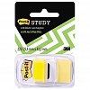 Закладки 3M Post-it Study 680-Y-L, 25.4х43.2мм, клейкие, пластик, 22л, желтые