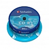 Записываемый компакт-диск в боксе CD-R VERBATIM 700МБ, 80мин, 52x, 25шт/уп, DL (43432)