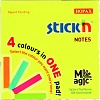 Самоклеящийся неоновый блок HOPAX Magic Pads, 76х 76, 4 неоновых цвета, 100л