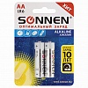 Батарейка SONNEN AA/LR6/1.5V, алкалиновая,  2шт/уп