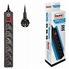 Сетевой фильтр BURO 1.8м, 6 розеток, черный
