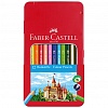 Набор цветных карандашей Faber-Castell, 12цв, корпус шестигранный, в металлической коробке